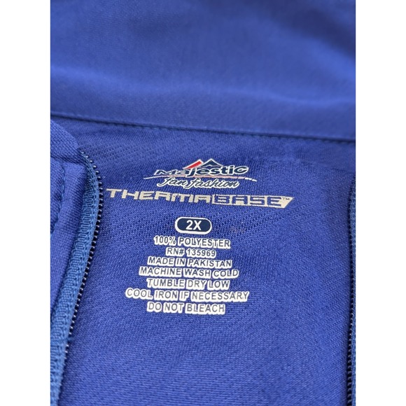 Kansas City Royals Majestic Long Sleeve Full Zip Shirt 2XL Therma Base Royal - Picture 4 of 8